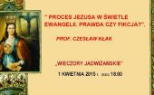 Proces Jezusa w świetle ewangelii - wykład prof. Czesława Kłaka