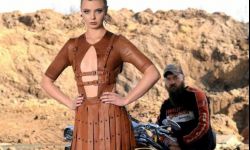 Skórzane muzy na harleyach. Pokaz mody Basi Olearki