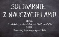 Solidarni z nauczycielami.  Protest na 3 Maja w Rzeszowie