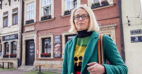 Grażyna Bochenek o Fredzie na spotkaniu autorskim w WiMBP