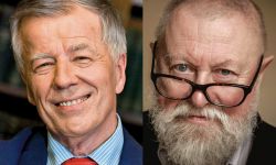 Prof. Jerzy Bralczyk i prof. Jan Miodek w Rzeszowie