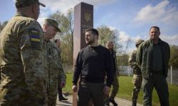 Prezydent Zełenski odwiedził ukraińskich pograniczników w obwodzie wołyńskim