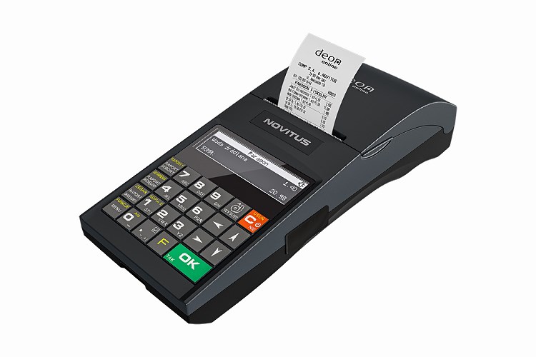 Drukarka rejestrująca Novitus Deon Online posiada wszystkie istotne cechy mobilnego urządzenia fiskalnego