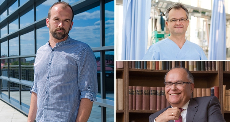 Mateusz Tułecki, Dr hab. n. med. Kazimierz Widenka oraz prof. Sylwester Czopek Fot. Tadeusz Poźniak