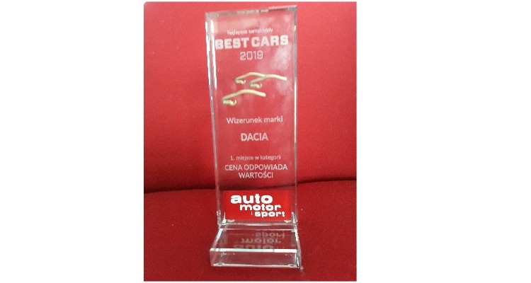 Pierwsze miejsce Dacii w kategorii Cena odpowiada wartości w plebiscycie Best Cars 2019